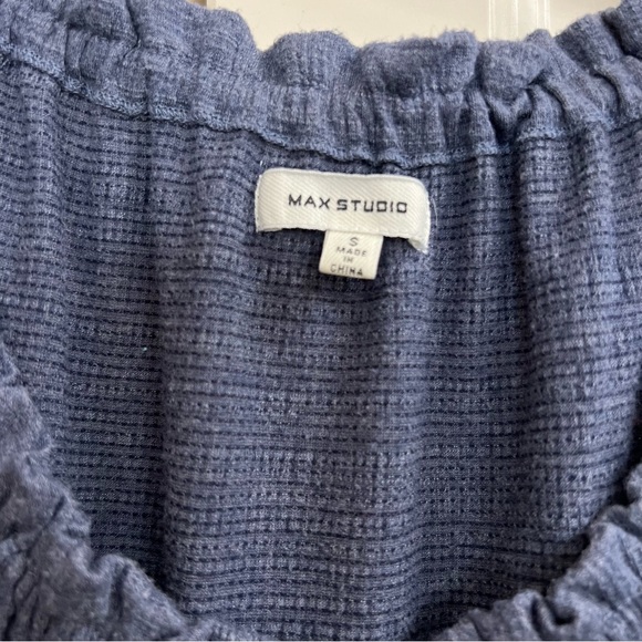 Max Studio Womens Jersey Knit Dress Ruffle Sleeves Tiered Skirt in Blue, Size S - Picture 6 of 8